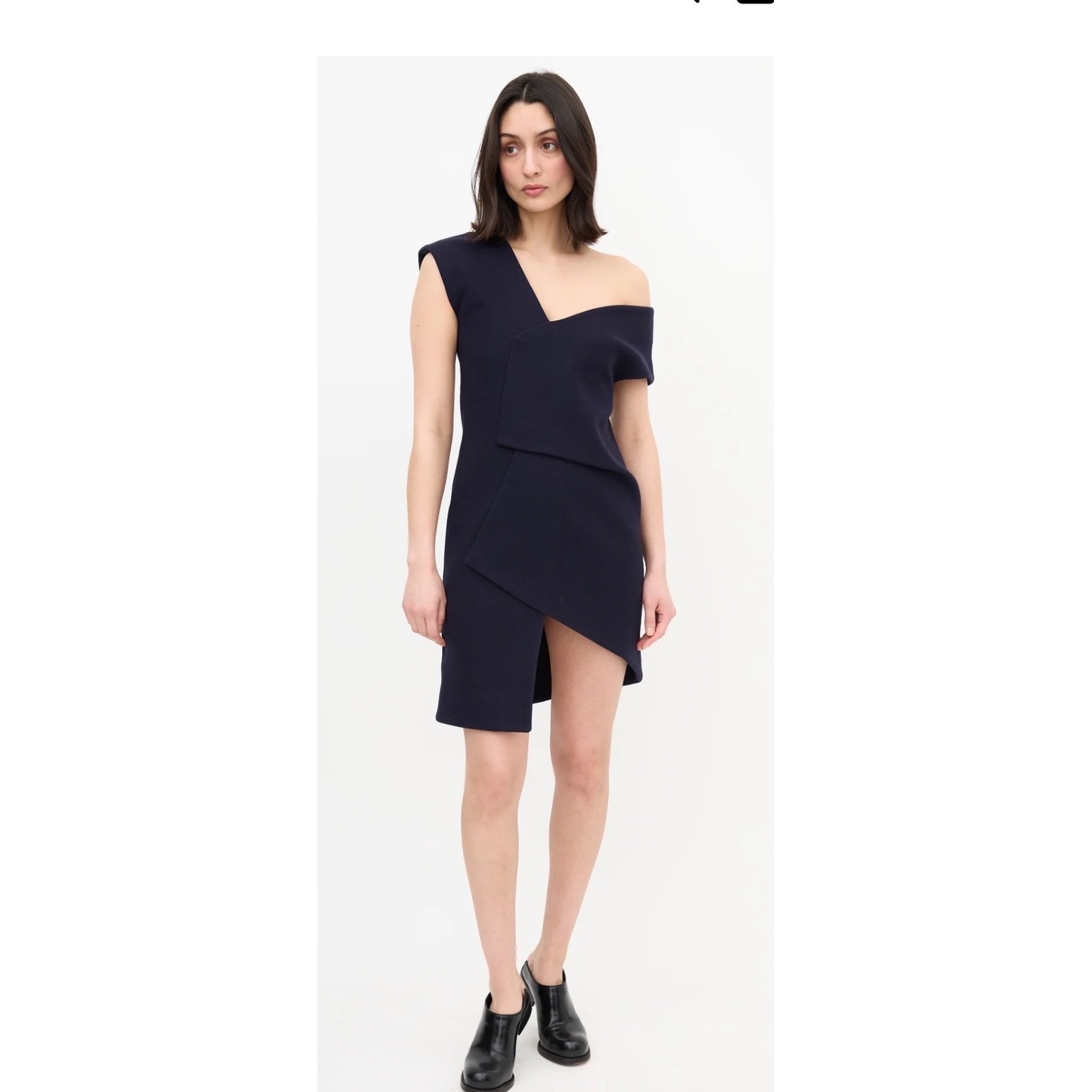 Jacquemus Le Nez Rouge Asymmetrical Dress Navy Blue Fr 36